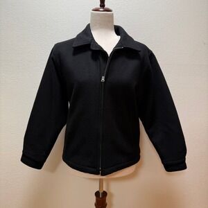 Old Navy Wool Black Zip Up 3/4 Sleeve Jacket Size 10